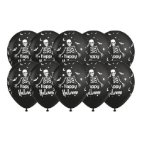 Balões de Látex Esqueleto Halloween 30 cm - Festa amorosa - 10 peças