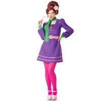 Fantasia de anos 70 lilás para mulher