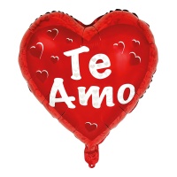 Balão em formato de coração vermelho Eu Te Amo com corações de 45 cm