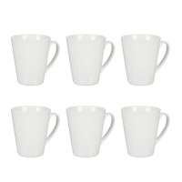 Caneca de porcelana de 380 ml para pequeno-almoço - 6 unidades