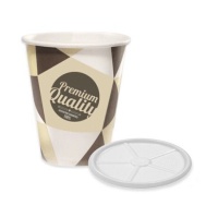 Copos de cartão de 250 ml com tampa - 25 unid.