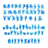 Kit de marcadores para biscoitos com letras, números e símbolos