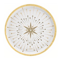 Pratos de 23 cm com Estrela Branca - 6 unidades