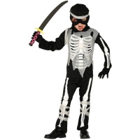 Fatos de esqueleto ninja preto para crianças