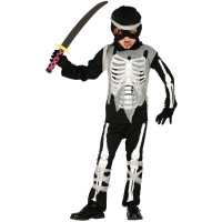 Fato de esqueleto ninja preto para crianças
