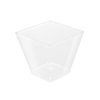 Taça quadrada de plástico transparente de 6,5 x 5,3 cm - 25 unidades