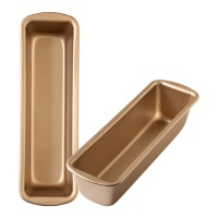 Forma para pão em alumínio rosa dourado 26 x 8 cm - 1 unid.
