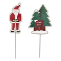 Pai Natal e árvores de Natal - Wilton - 12 unidades