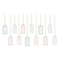 Etiquetas decorativas para prendas com mensagem - 12 unid.