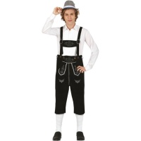 Fato de tirolês preto para homem