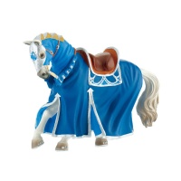 Topo de bolo de cavalo azul medieval 14 x 10 cm - 1 unid.