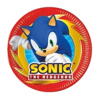 Pratos Sonic The Hedgehog 20 cm - 8 peças