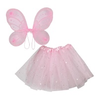 Conjunto de fada com asas e tutu