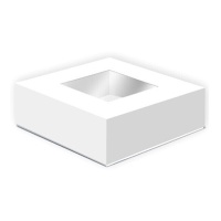 Caixa para bolos branca com janela 33 x 33 x 9,5 cm - Hilariante - 5 unid.