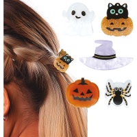 Grampos de cabelo de Halloween sortidos - 5 unidades