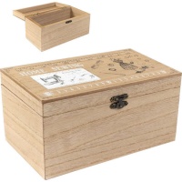 Caixa de costura de madeira com desenho - DCasa