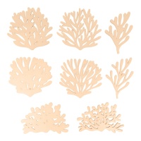 Figura de madeira de folhas do mar - Artemio - 8 unidades