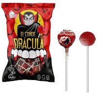 Pirulito mini com chiclete de Drácula - 200 unidades