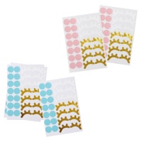 Autocolantes decorativos olhos sonolentos coloridos - 4 folhas