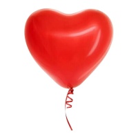 Balões de látex vermelho coração 28 cm - 6 peças