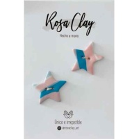 Botões rosa barro rosa e azul estrela 2,8 cm - 2 pcs.