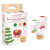 Set de corantes em pó para decorações de Natal de 15 g - Scrapcooking - 3 unidades