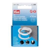 Ilhós de 1,4 cm e arruelas de latão - Prym - 20 unidades