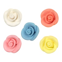 Figuras de açúcar rosa de 2 cm coloridas - Dekora - 100 unidades