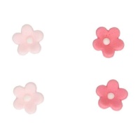 Figuras de açúcar de flores de margarida em tons de rosa 1,4 cm - FunCakes - 64 unid.