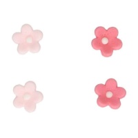 Bonecos de açúcar em forma de flor de margarida em tons de rosa 1,4 cm - FunCakes - 64 unid.