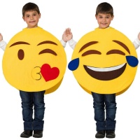 Emoticon amarelo fato de criança