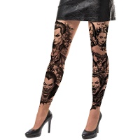 Meias-calças com tatuagens de vampiros