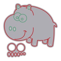 Hippo Zag die-cut - Misskuty - 2 unidades