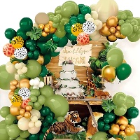 Kit de balões de selva com folhas - 100 unidades