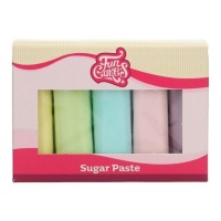 Conjunto de 5 cores pastel de 500 gr de pasta de açúcar - FunCakes
