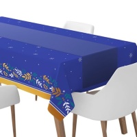 Caminho de mesa azul noite de 0,40 x 5 m - 1 unidades