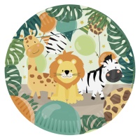 Pratos Safari Party de 18 cm - 8 unidades