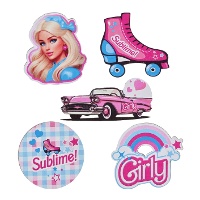 Confete de Barbie girly - 10 unidades