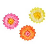 Pingente decorativo com flores coloridas - 3 pcs.