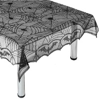 Toalha de mesa com teias de aranha e morcegos de 1,60 x 1,20 m