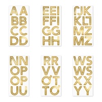 Autocolantes de letras douradas - 6 folhas