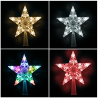 Estrela para árvore com luzes led de 19 cm