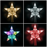 Estrela para a árvore com luzes led 19 cm