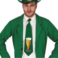Gravata verde com caneca de cerveja