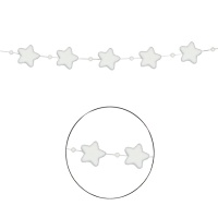 Grinalda de Natal de estrelas brancas de 1,10 m