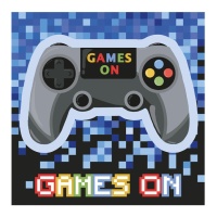 Guardanapos Games On para videojogos 16,5 x 16,5 cm - 30 unid.