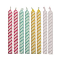 Velas listradas coloridas sortidas 4,8 cm - PME - 24 pcs.