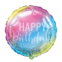 Balão Feliz Aniversário Multicolorido 45 cm - Festa Conver