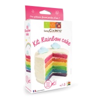 Conjunto de fermento com as cores do arco-íris para bolo arco-íris - Scrapcooking