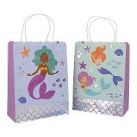 Sacos de presente de 27 x 20 cm de sereia mágica - 6 unidades